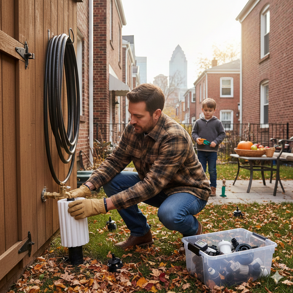 Plumber fixing a faucet